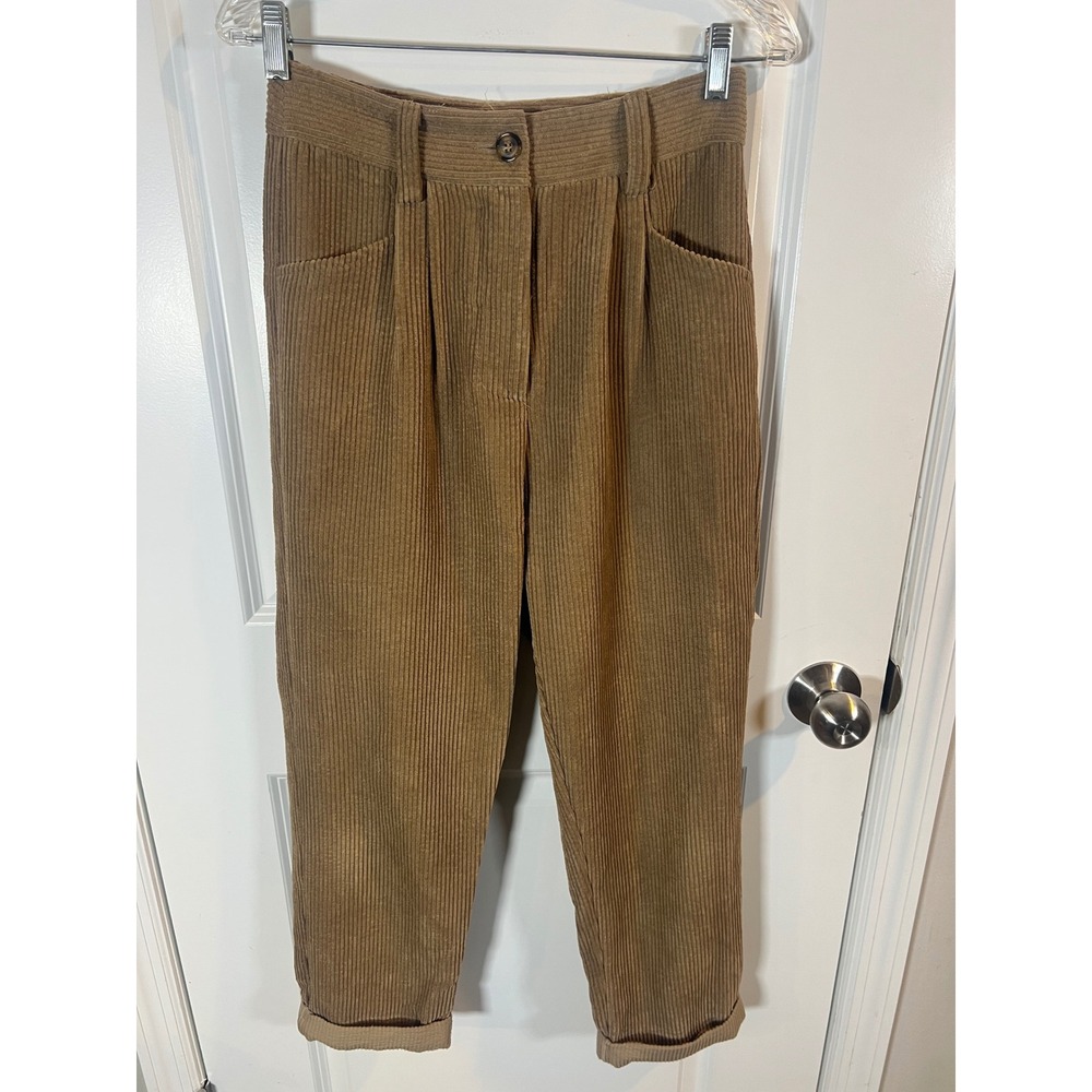 Petal + Pup Womens Corduroy Pants Pleated Front Tan Size 2